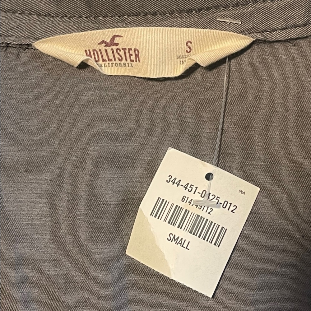 Hollister  NWT Gray Utility Jacket Women's Size Small Full Zip Y2K Cropped - Picture 4 of 12